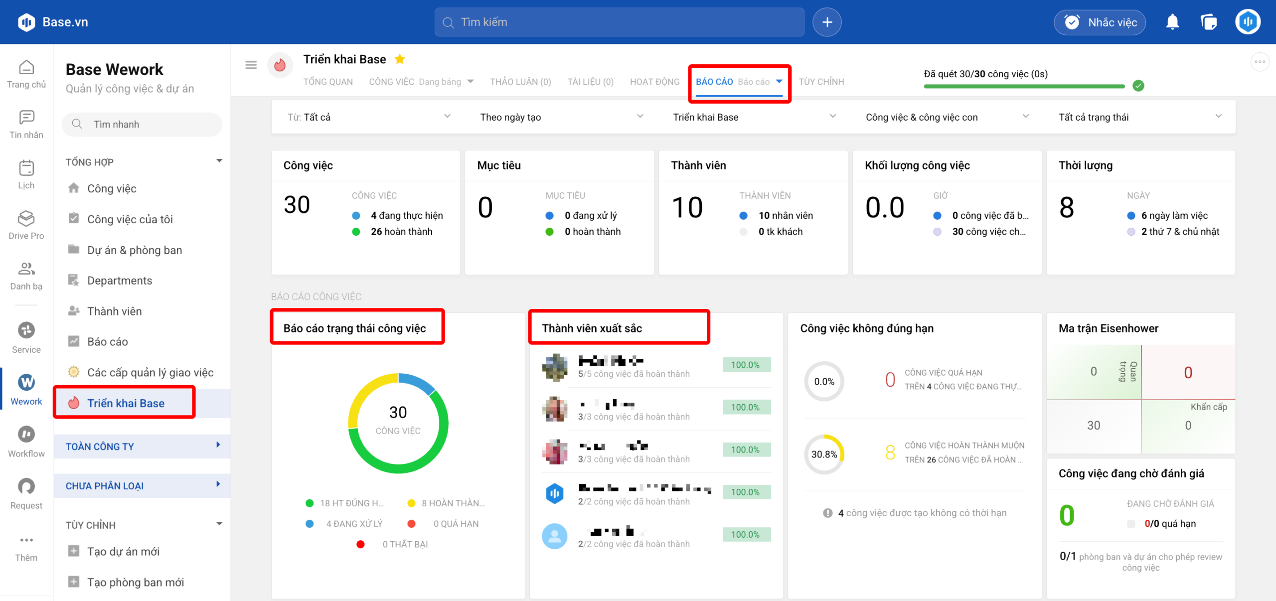 Hệ thống báo cáo Wework