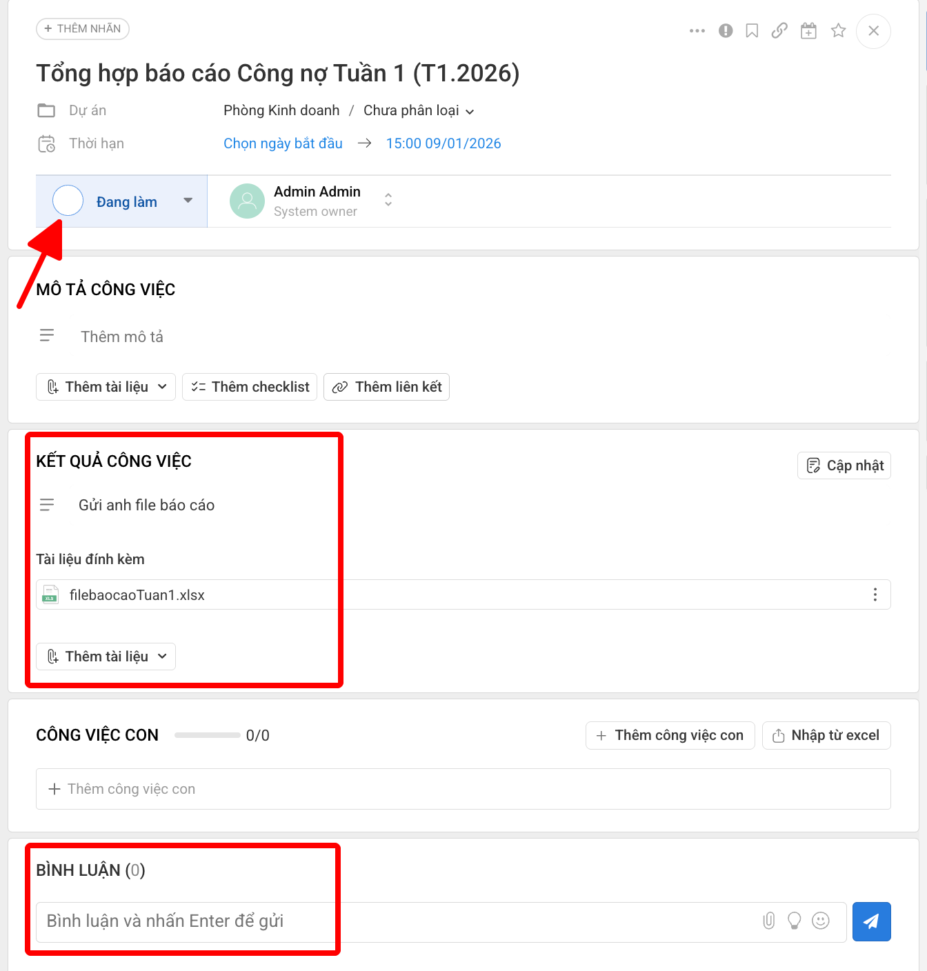 Xác nhận hoàn thành